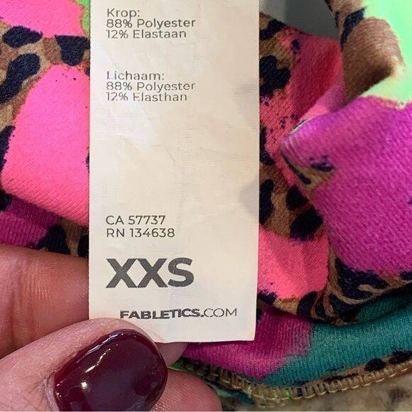 Fabletics Define PowerHold® High-Waisted 7/8 Legging and Top Tropical Oasis XXS - Picture 11 of 11